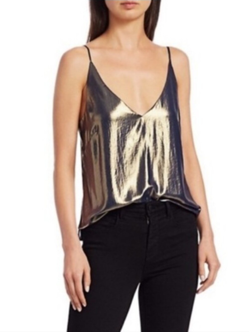 L’AGENCE Metallic Gold Gabriella V-Neck Camisole XS